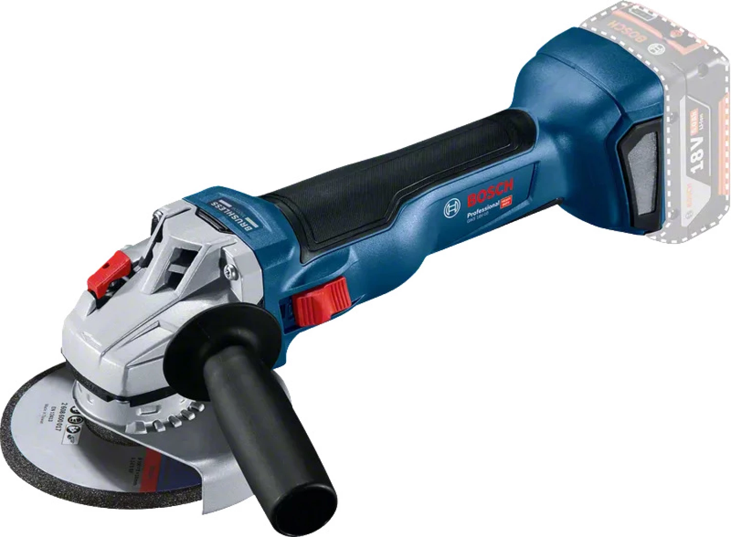 Bosch GWS 18V-10 18V Li-Ion accu haakse slijper body - 125mm - koolborstelloos