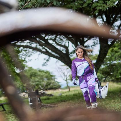Pantalon cross KLIM WOMEN XC LITE SHATTERED PURPLE - FEMME 2022 - Violet / Blanc