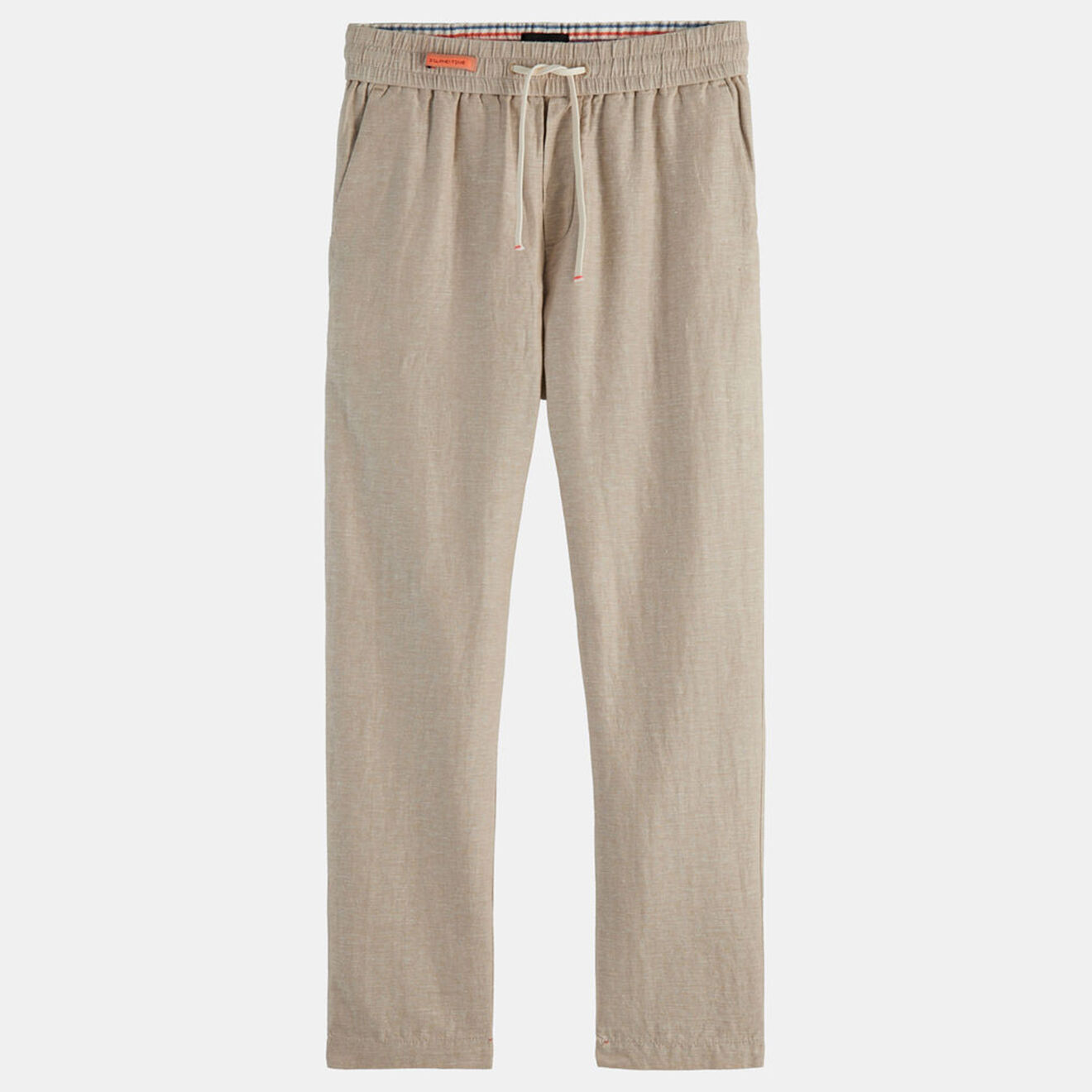 Scotch & Soda Pantalon en Coton Bio & Lin Warren Tapered beige