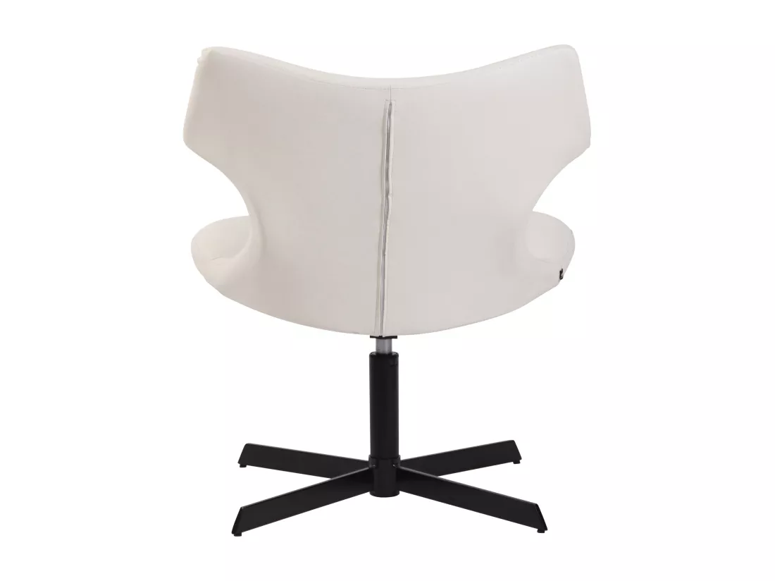 Chaise gondole - Similicuir & Métal noir mat - Blanc - Welland
