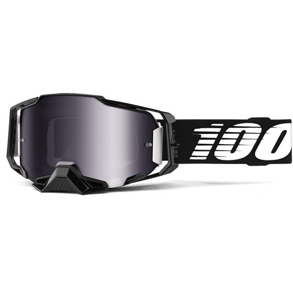 100% - Masque Armega Black - Silver flash mirror Noir / Blanc