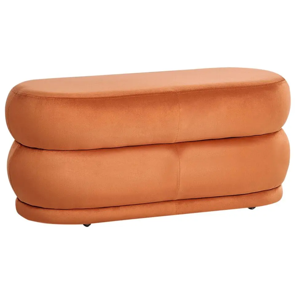 ELLENDALE - Bankje - Oranje - Fluweel