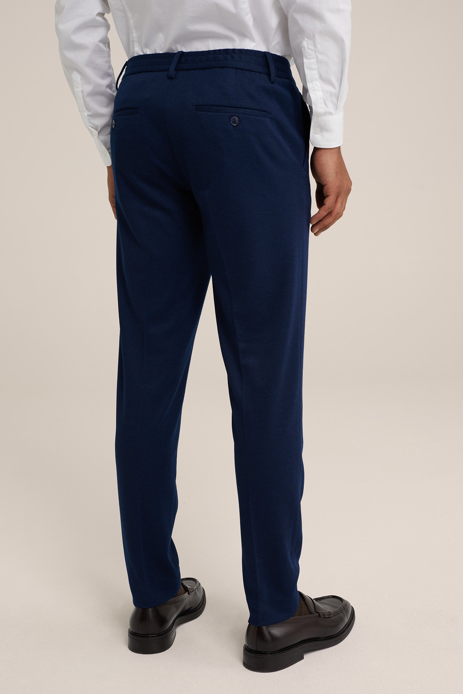 slim fit pantalon met dessin WE Fashion Donkerblauw