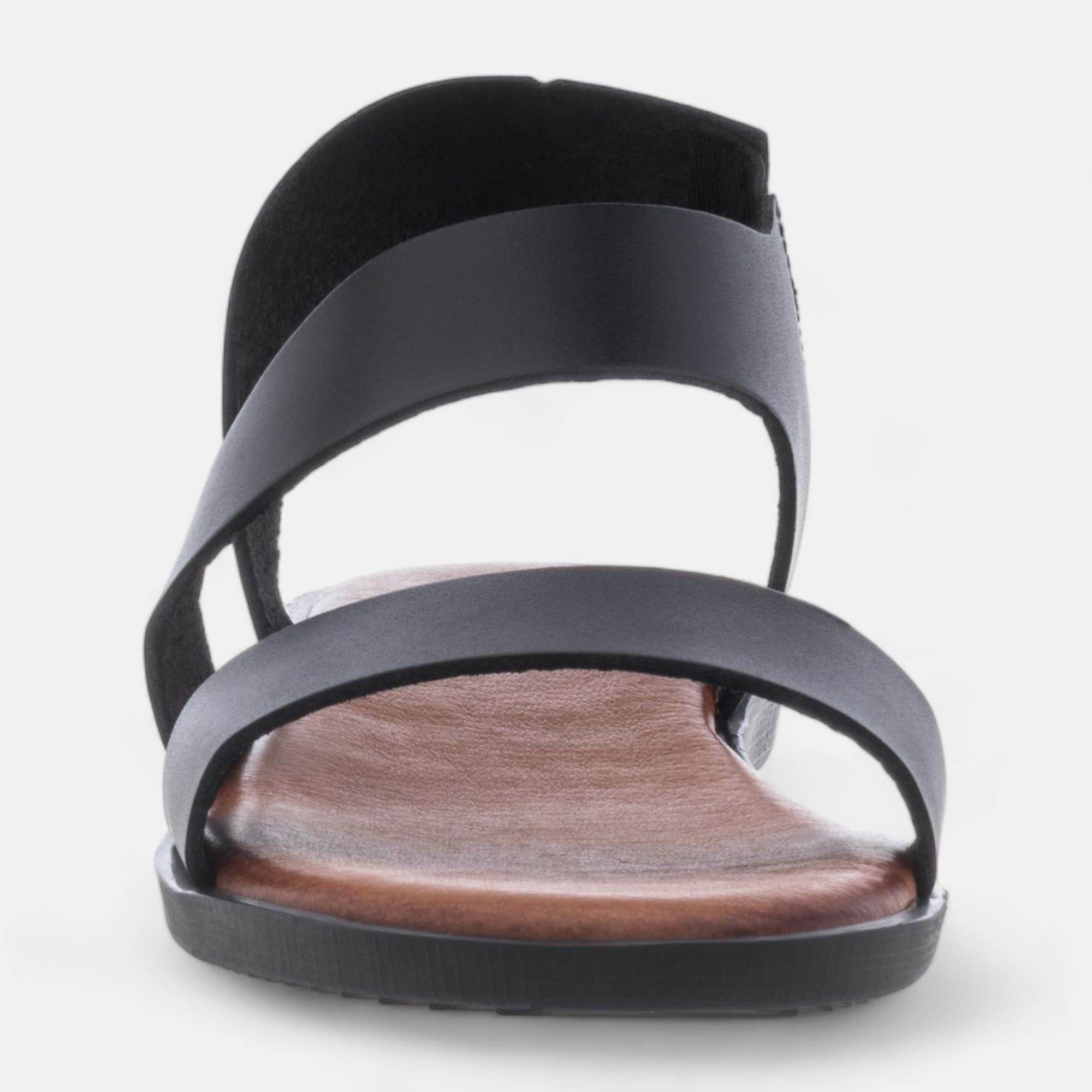 Nu-pieds Femme en cuir noir