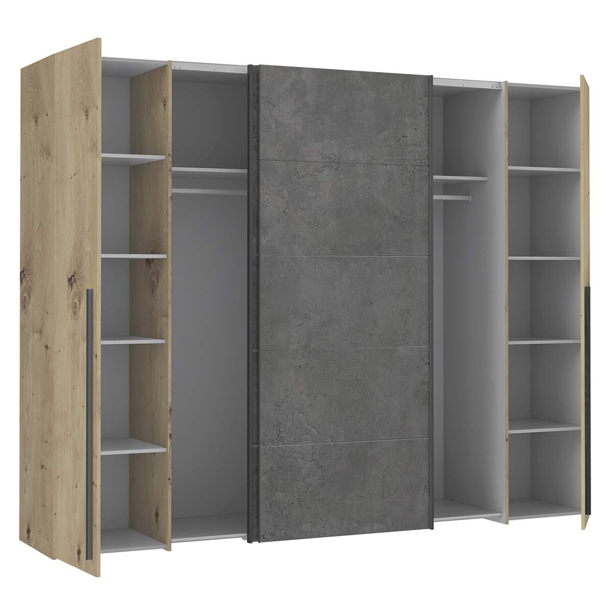 Kleiderschrank 4-trg. Naters Artisan Eiche,Betonoptik