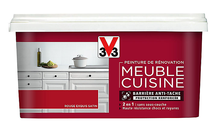 Peinture de rénovation meuble cuisine V33 rouge exquis satin 2L