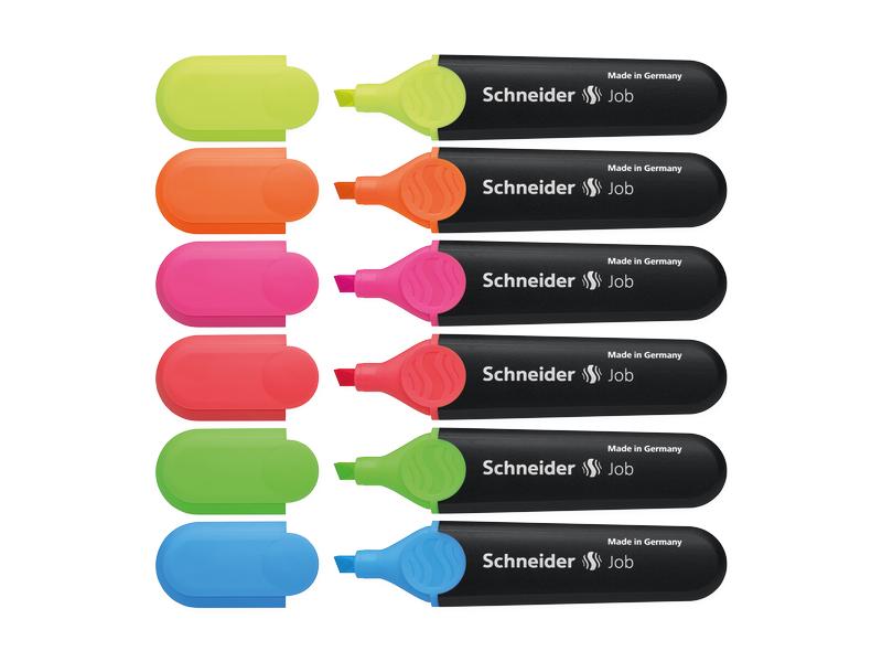 Schneider Textmarker Job 6er Etui Textmarker in 6 Farben