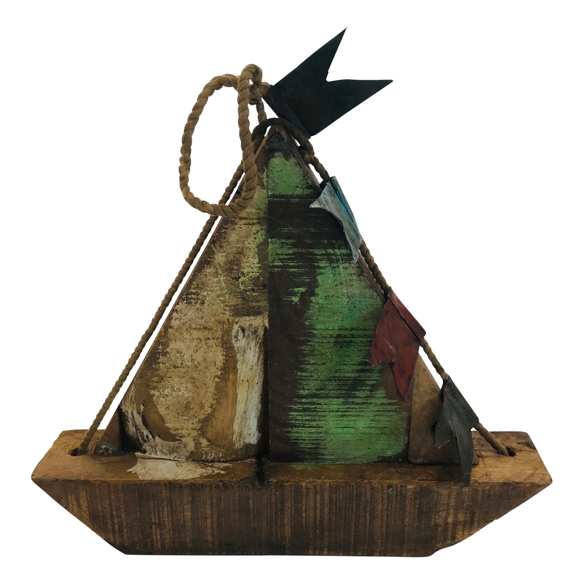 Wooden ship H23cm