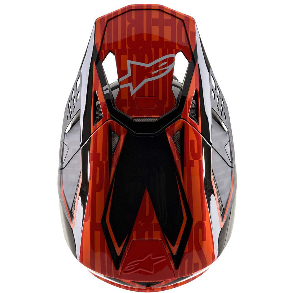 Alpinestars - Casque Supertech S-M10 Alloy Noir / Orange fluo / Rouge Mat