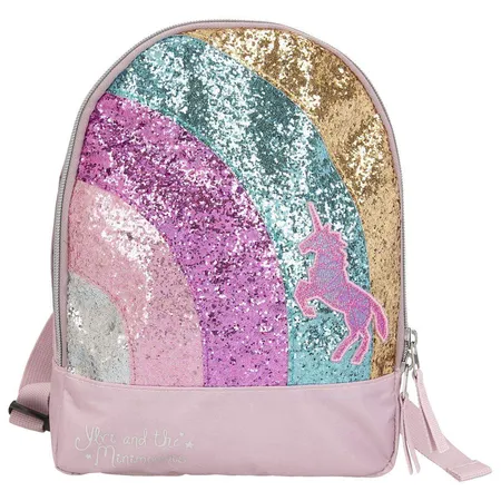 Depesche Ylvi & the Minimoomis kleiner Rucksack Regenbogen Glitter Mauve