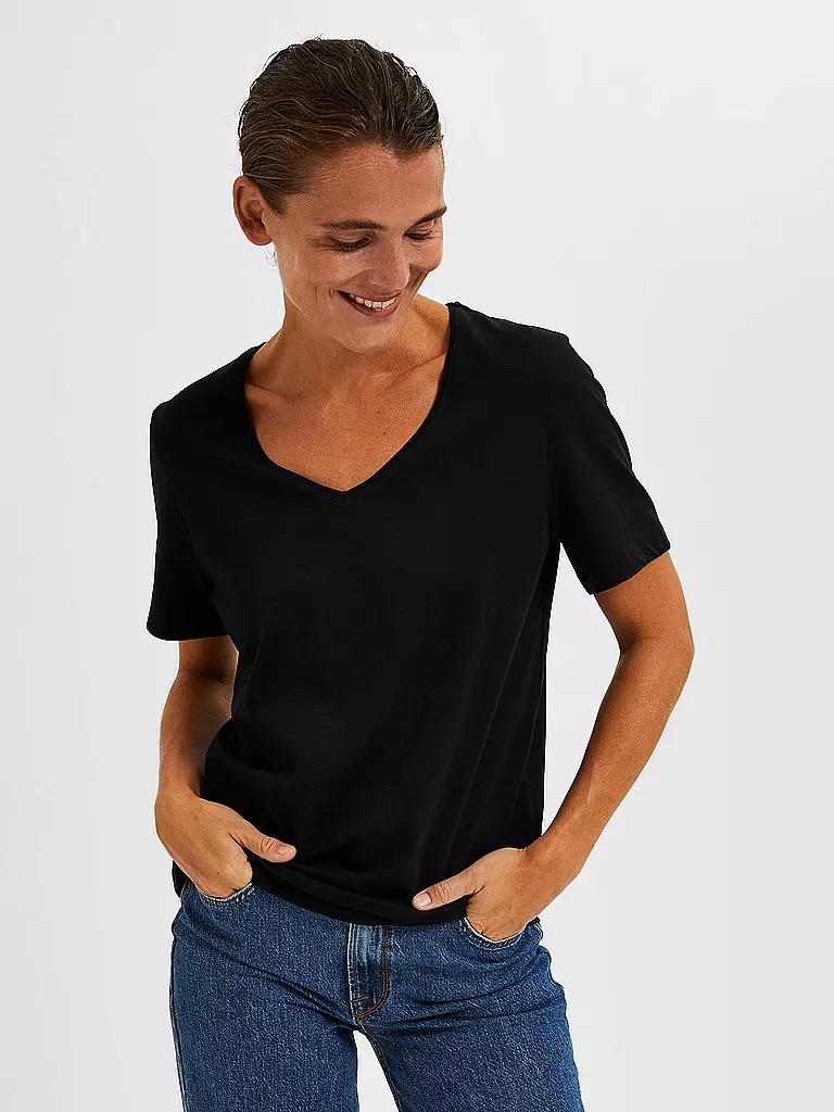 SELECTED FEMME T-Shirt SLFESSENTIAL schwarz