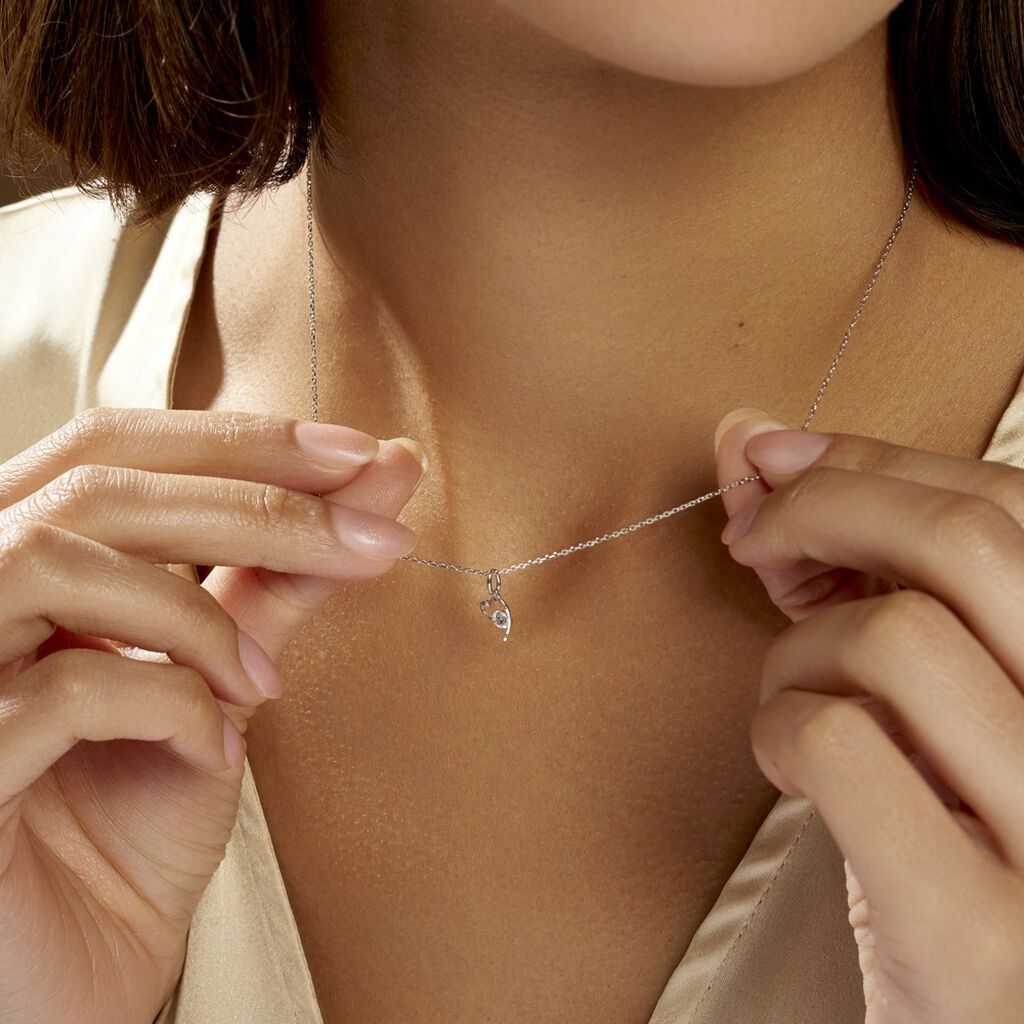 Collier Romance Or Blanc Oxyde De Zirconium
