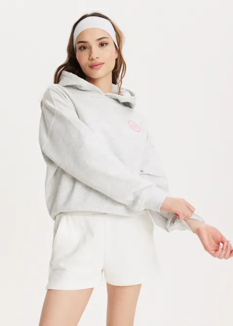 Cropped hoodie artwork grijs (GRS.LME)