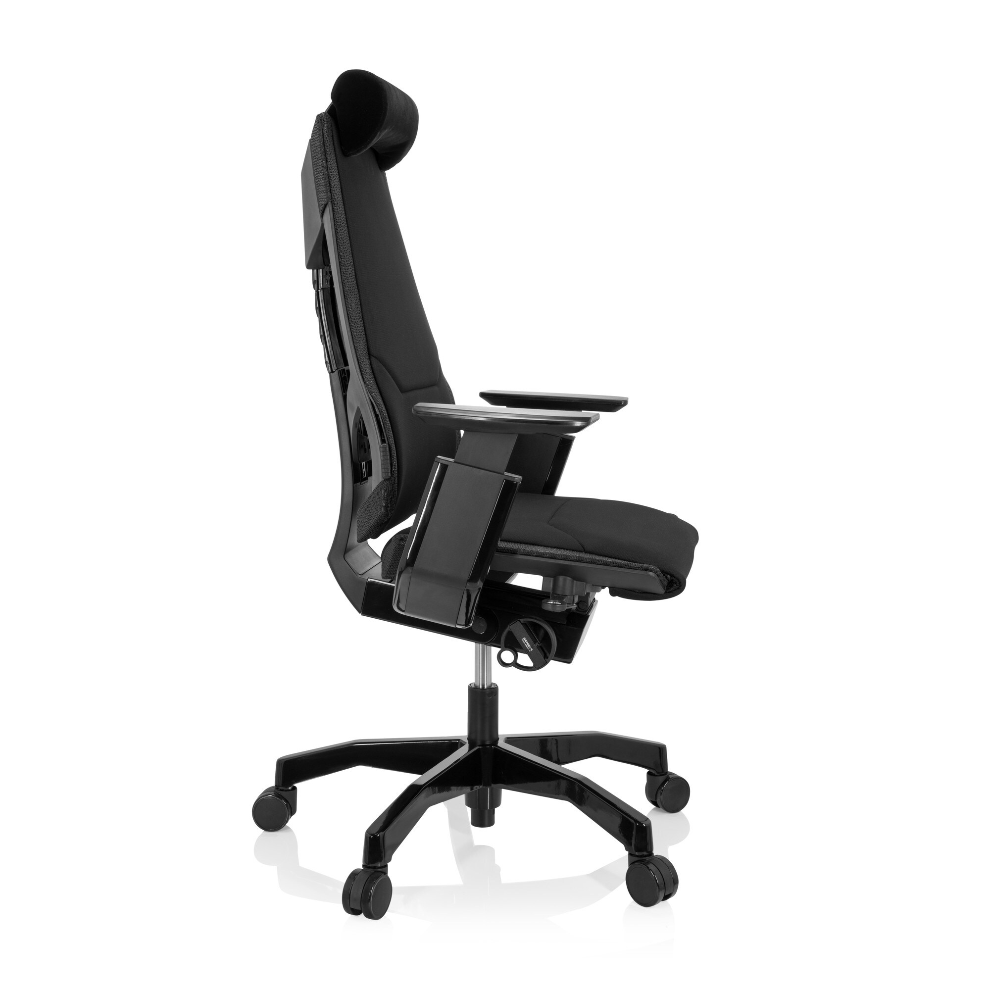 High End Bürostuhl GENIDIA BLACK Stoff mit Armlehnen hjh OFFICE