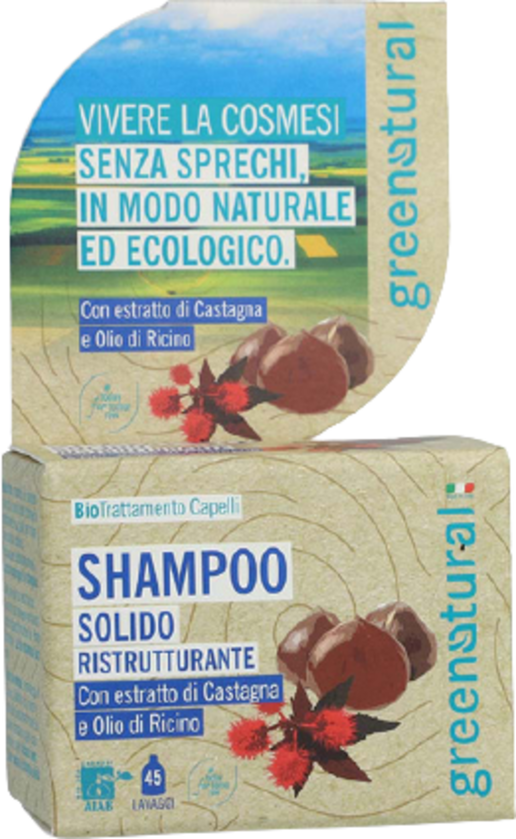 greenatural  Restrukturierendes Festes Shampoo, 55 g