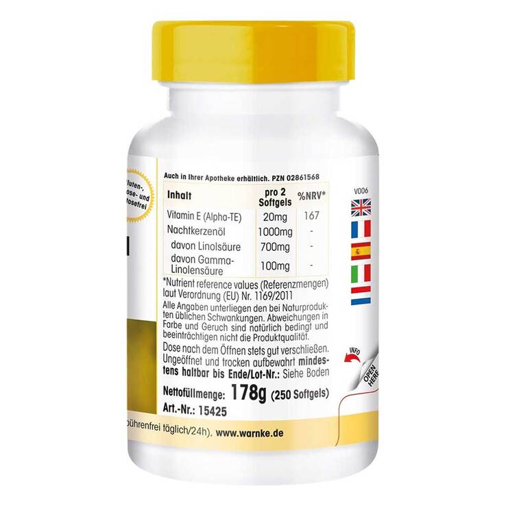 Nachtkerzenöl 500 mg Kapseln, 250 St