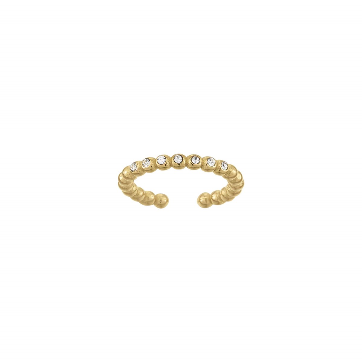 Bague Storia zircons acier doré or