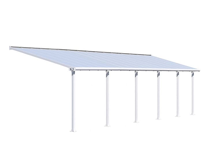 Pergola adossée fixe aluminium Canopia by Palram Olympia blanc 3 x 9,71 m