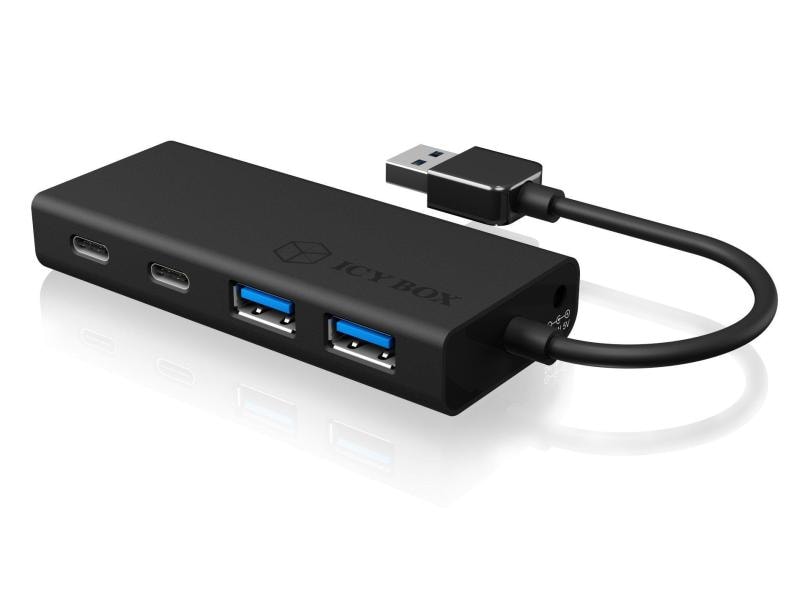 ICY BOX USB-Hub IB-HUB1426-U3 USB 3.0 Hub Type-A zu 2x Type-C und 2x Type-A