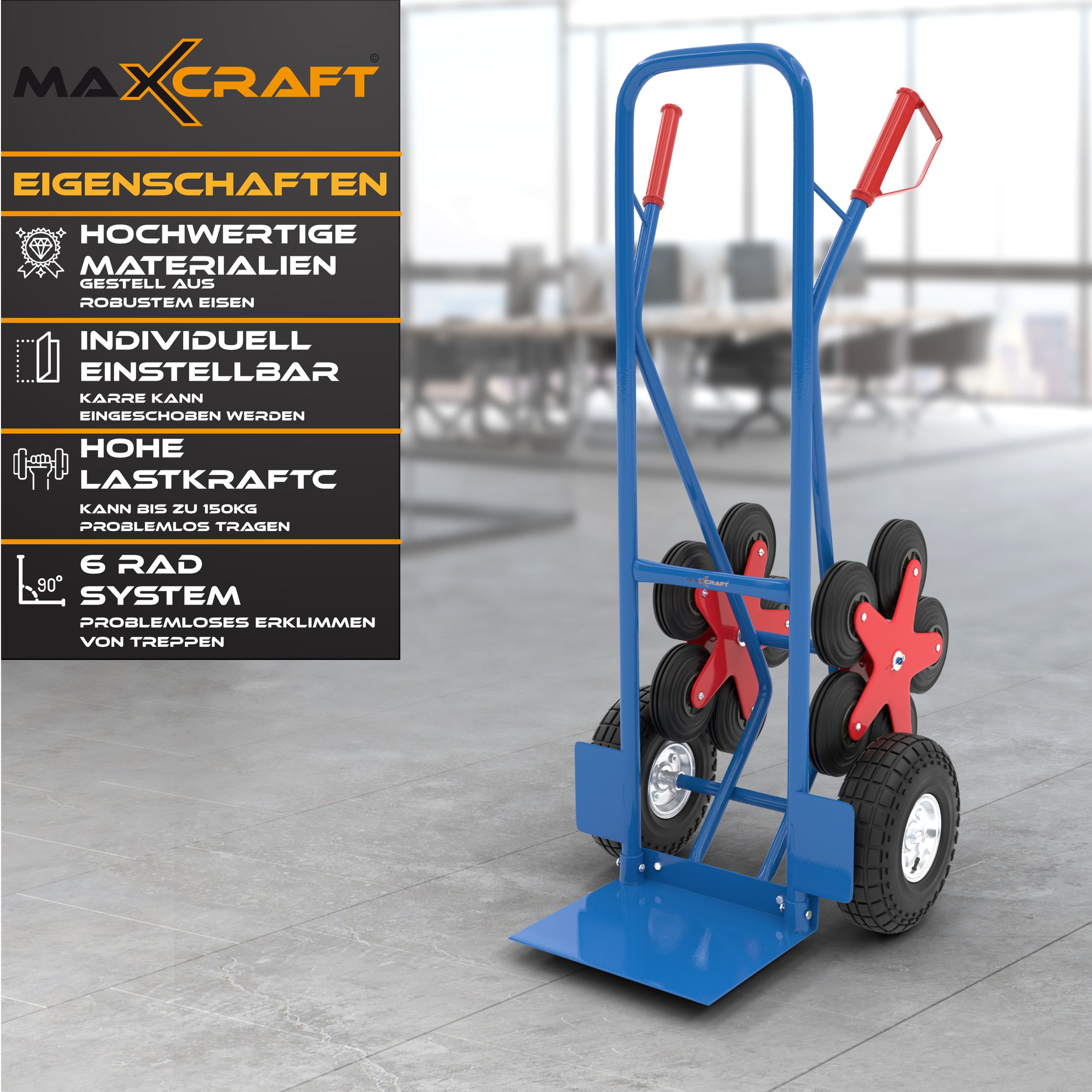 MAXCRAFT Treppenkarre bis 200 kg - 12 Räder