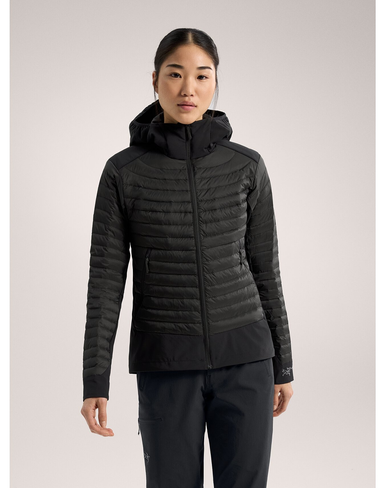 Cerium Hybrid Hoody Dame Black