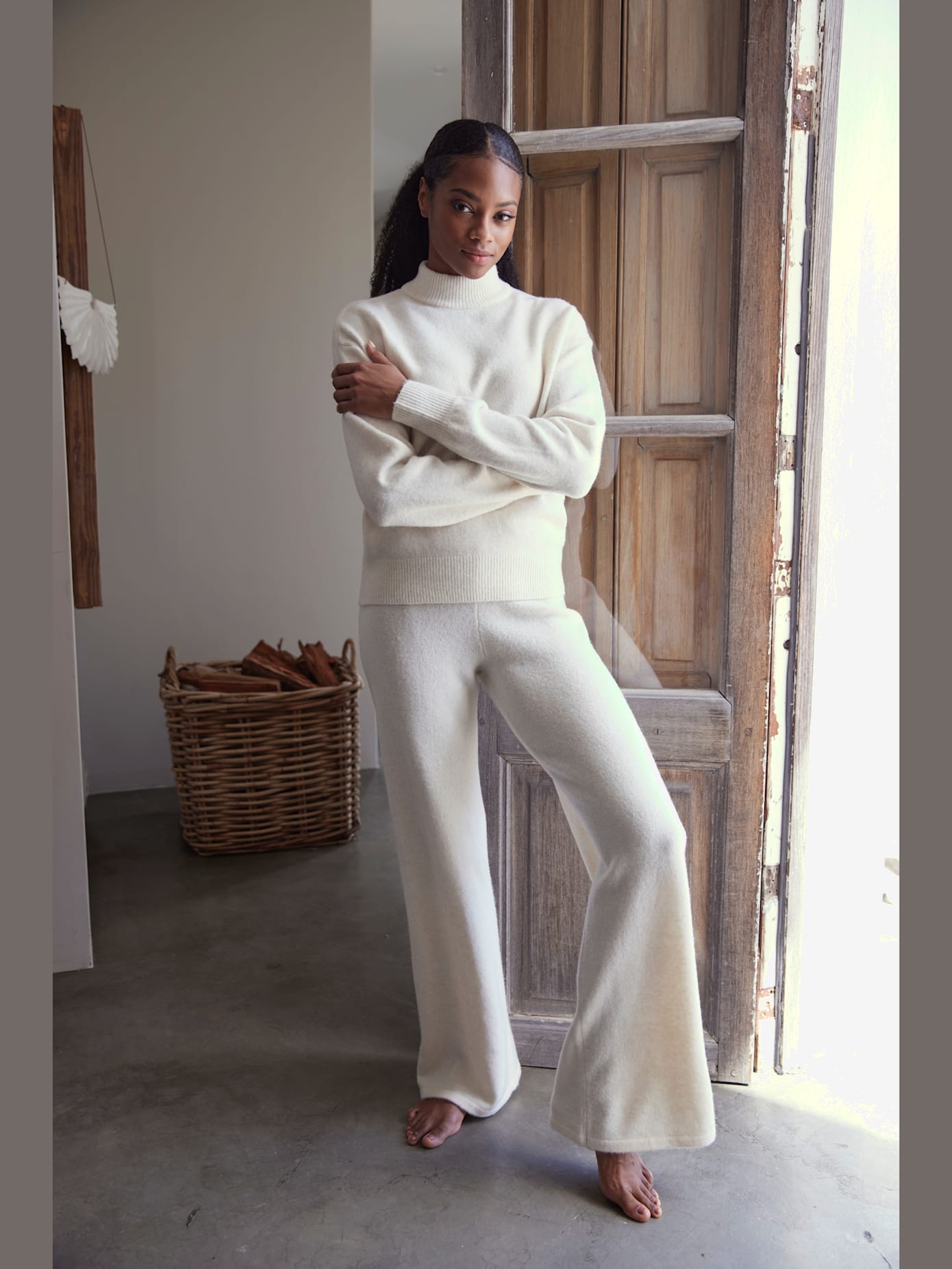 Pull en tricot à col montant