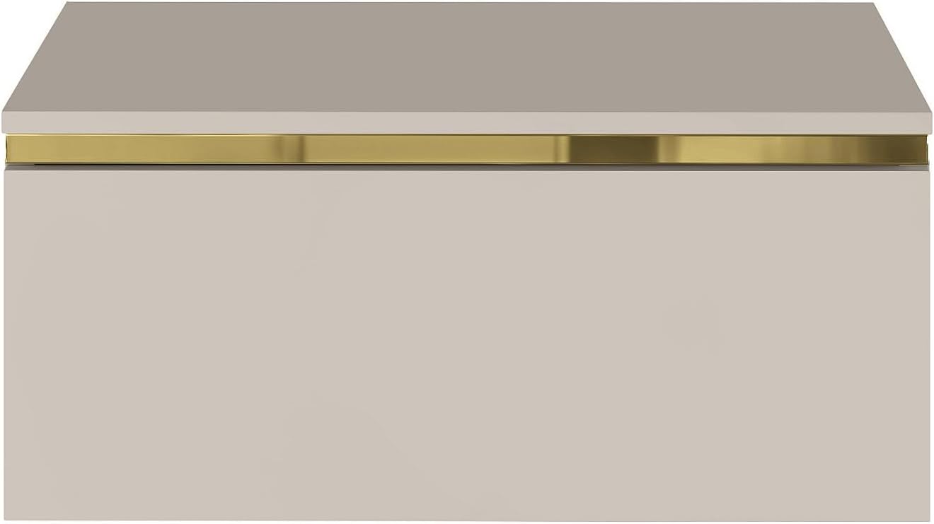 Pascal Morabito - Set mit 2 h‰ngenden Nachttischen mit 1 Schublade - Beige und Gold - VUKIA
