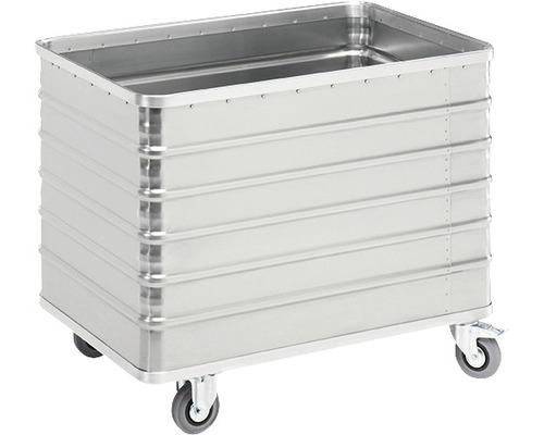 Transportwagen TW 415-B zonder deksel, 4-zijdig gesloten, aluminium, 415 l, draagvermogen 250 kg