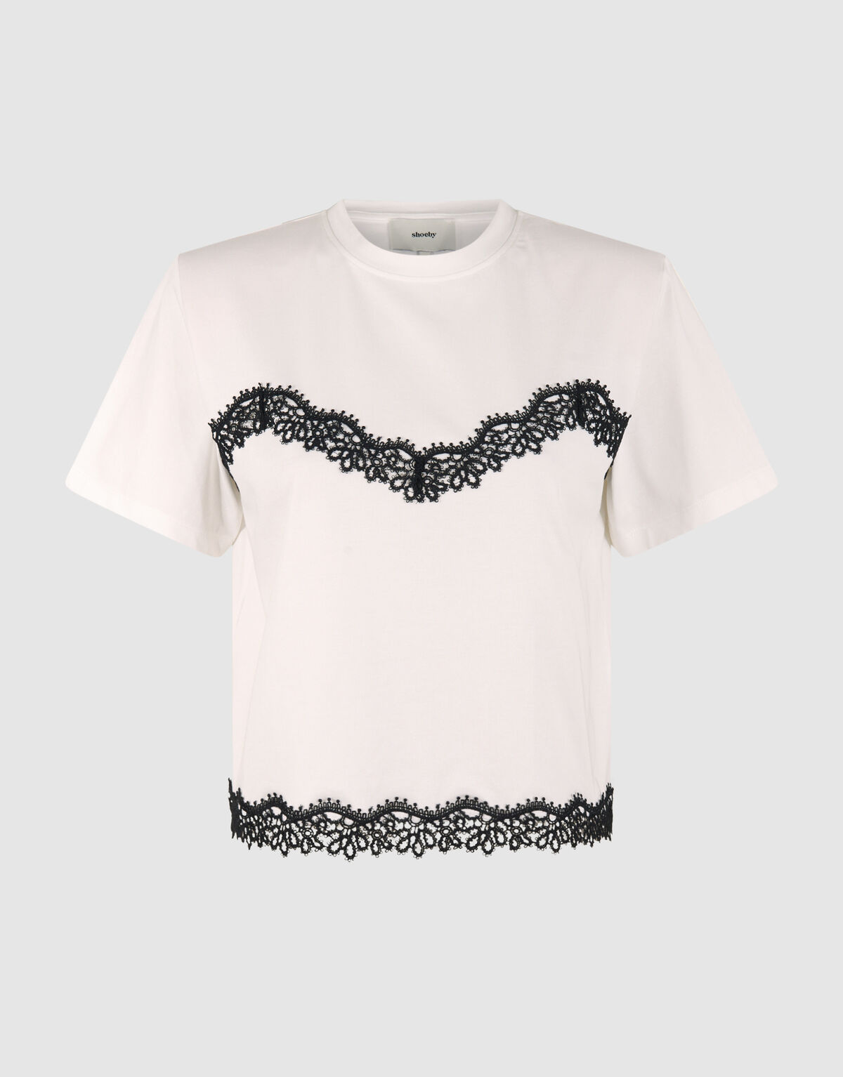 Kanten T-shirt Wit