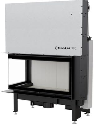 Kamineinsatz aus Stahl Nadia Links 14 kW Ø 200 mit Türfeder