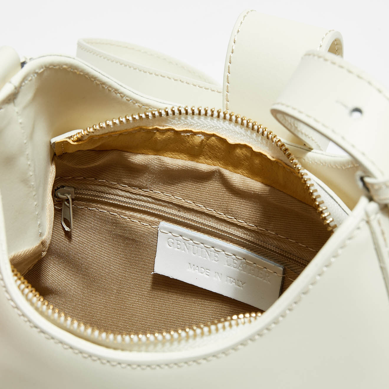 Christian Laurier Sac bandoulière en Cuir Hely blanc cassé - 24x22x6.5 cm