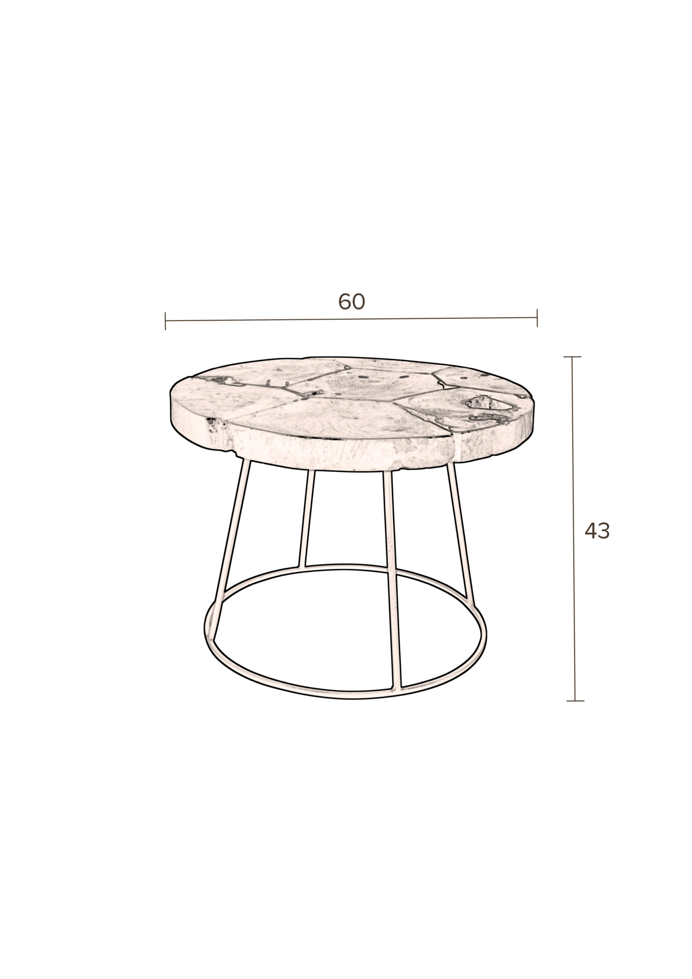 Dutchbone bijzettafel Kraton Dutchbone Kraton Bijzettafel L