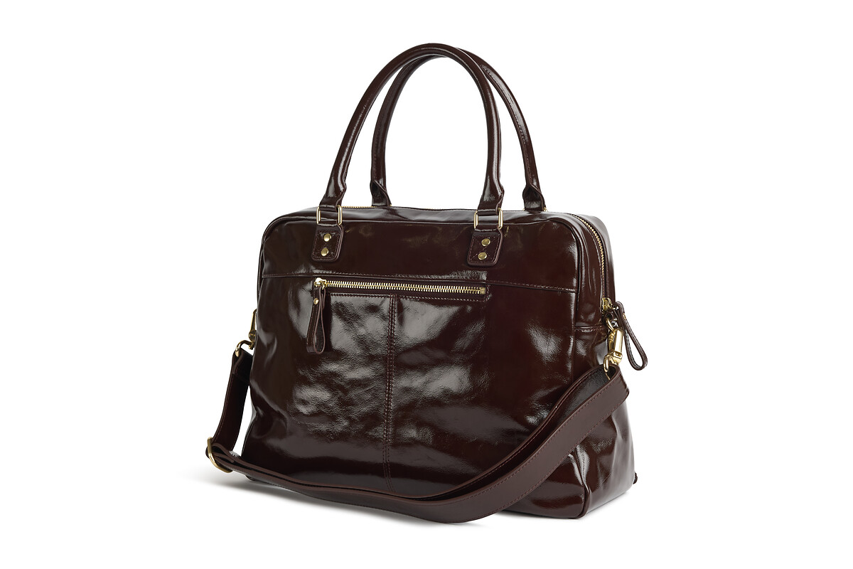 NAT & NIN<br>Bolsa de couro com zíper e vários bolsos MACY