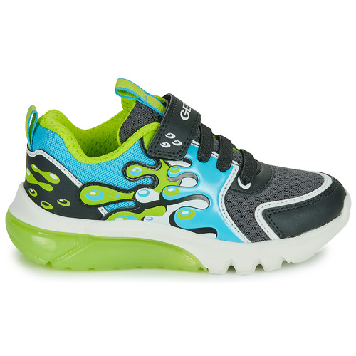 Geox - J CIBERDRON BOY - Noir / Bleu / Vert