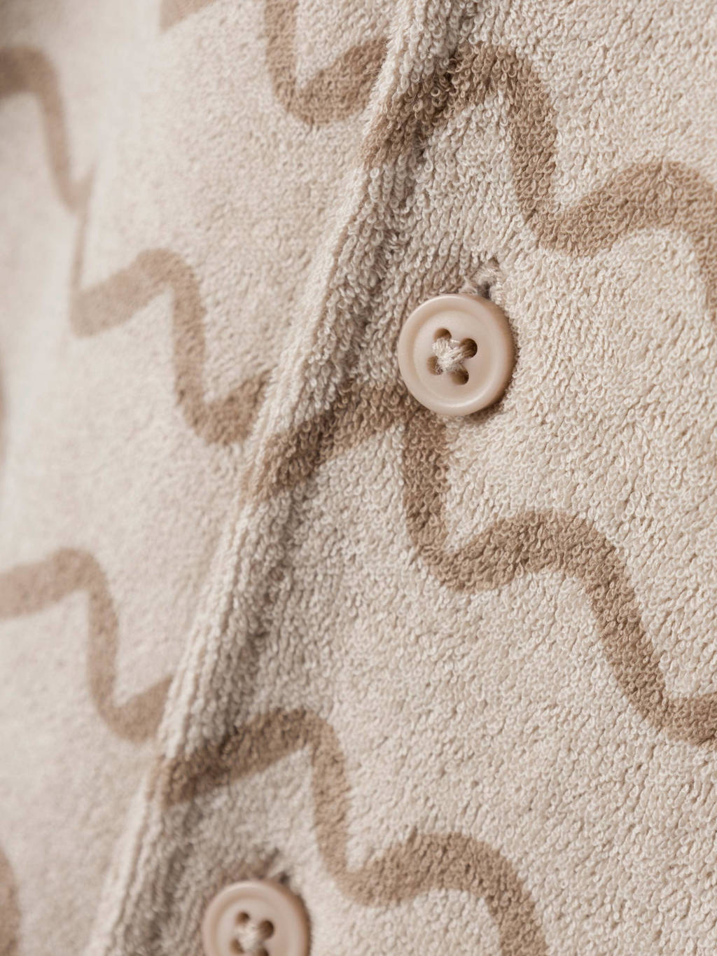 NAME IT badstof overhemd NMMFELO met all over print lichtzand/beige