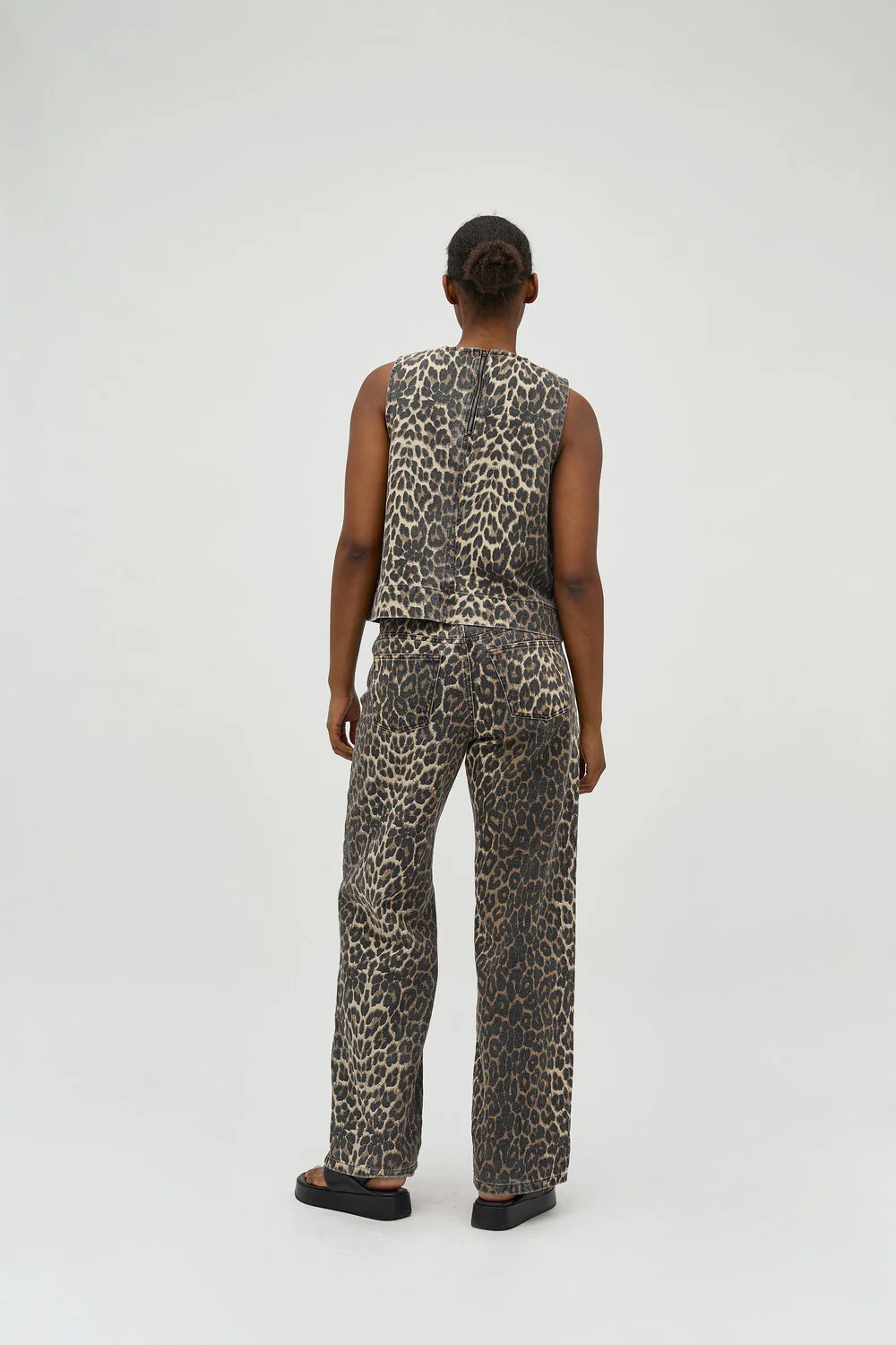 Global Funk  Cadian Straight Leg Jeans - Leopard mist