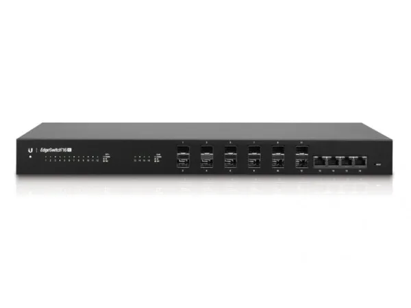 Ubiquiti EdgeSwitch ES-16-XG - Switch - L3 - Administreret - 12 x 10 Gigabit SFP    4 x 10 Gigabit Ethernet - monterbar på stativ - AC 120/230 V / DC 16 - 25 V