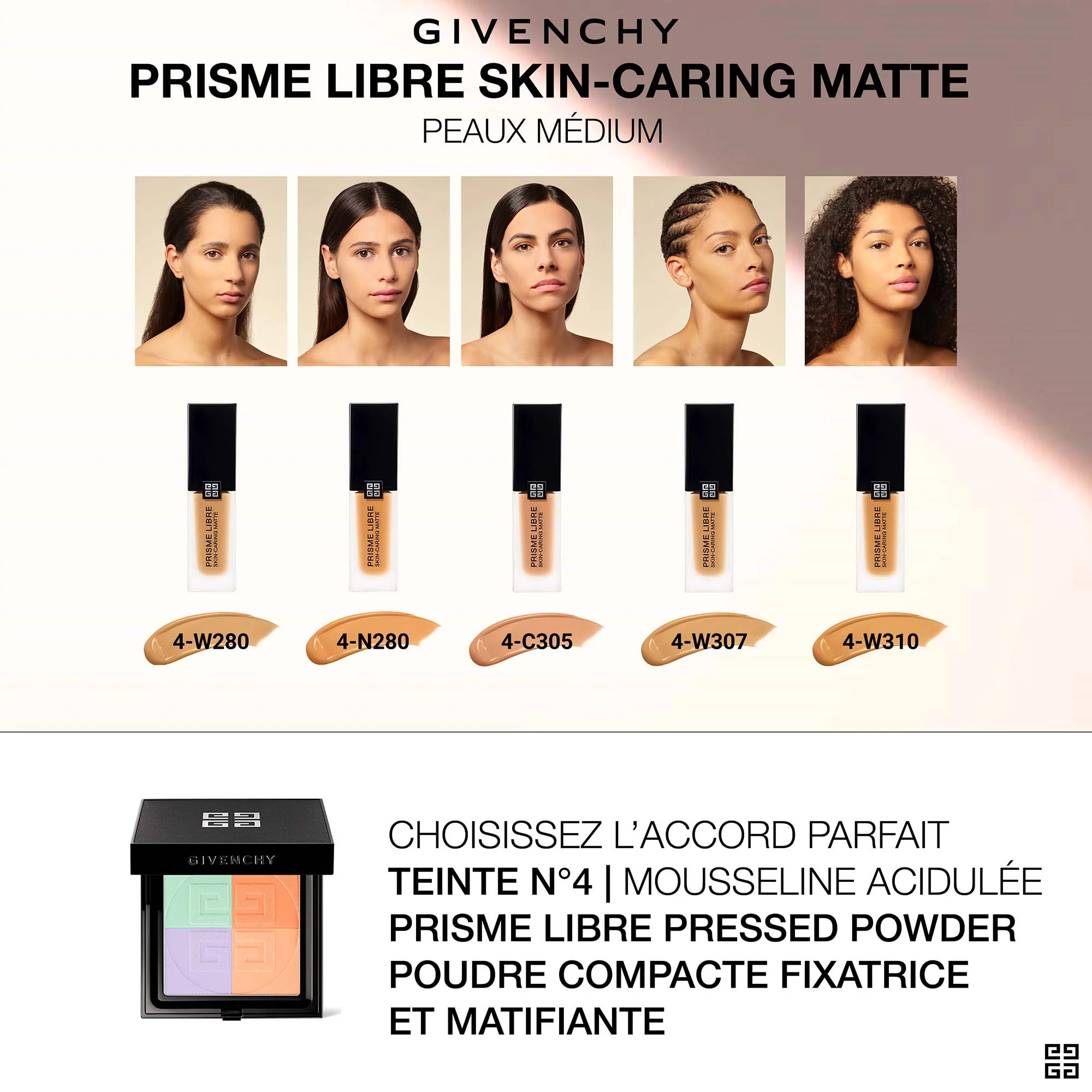 PRISME LIBRE SKIN-CARING MATTEFond de teint fini mat lumineux |- 4- W307