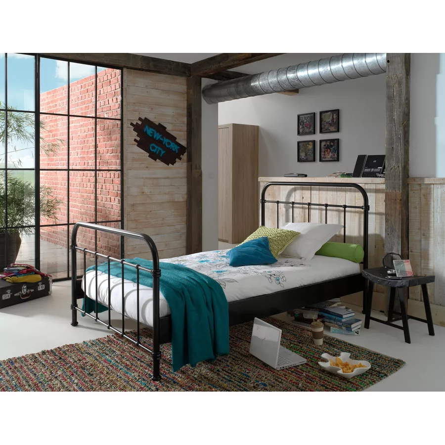 VIPACK Metallbett New York schwarz 120 x 200