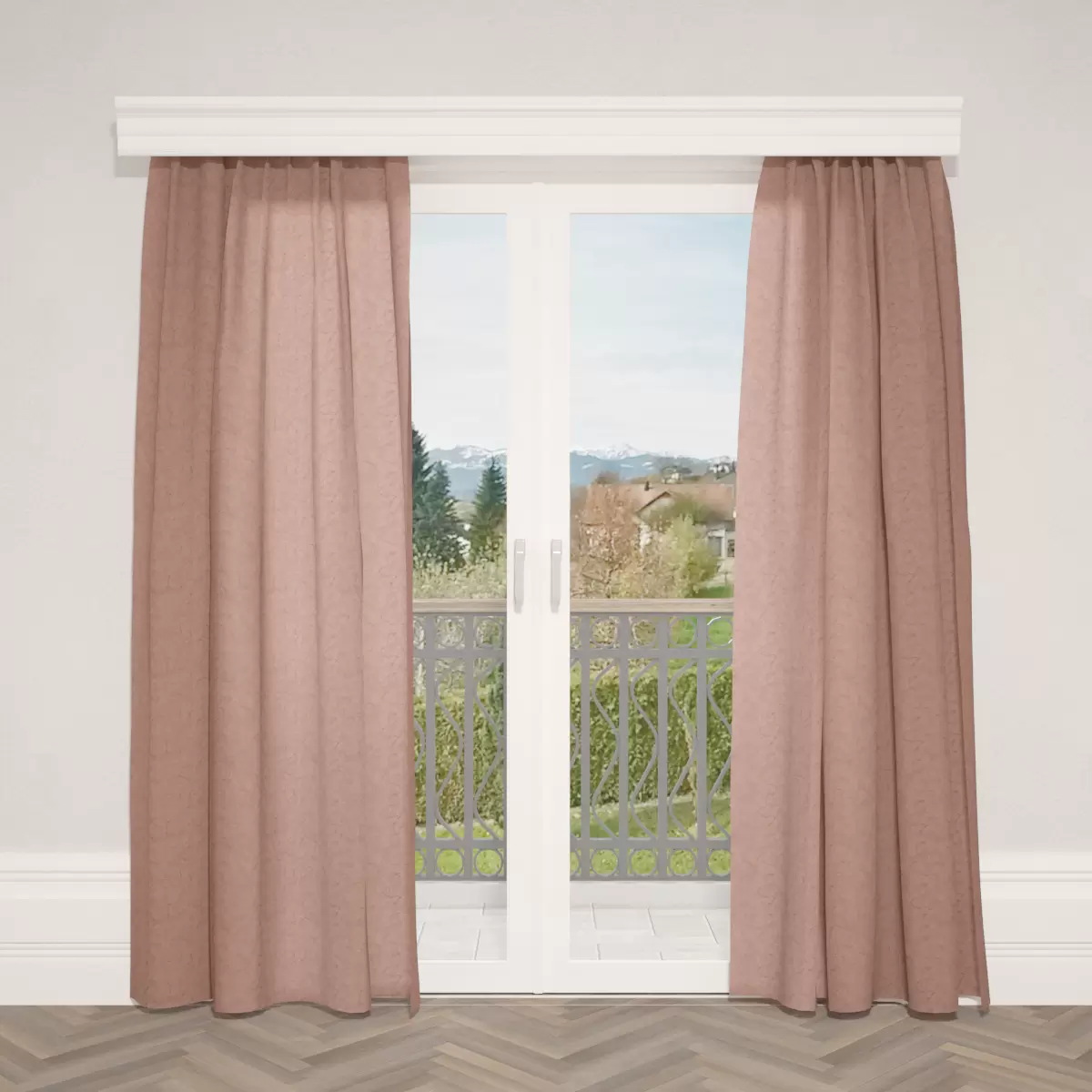 Nachtvorhang Marmor Braun