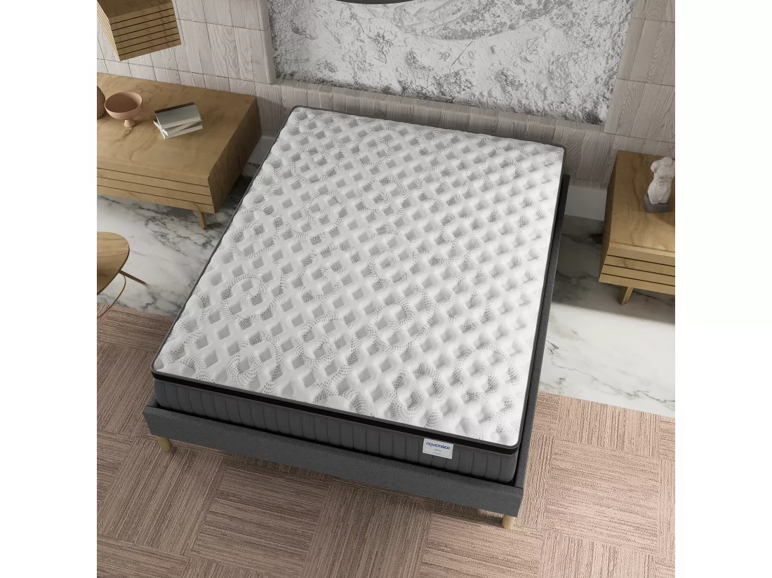 Matelas 80x200 cm - Ressorts ensachés et mousse mémoire de forme-Épaisseur 30cm