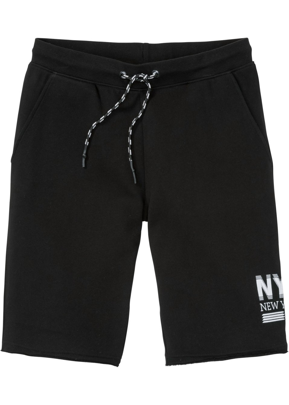 Bermuda sweat avec bordures à cru, Regular Fit