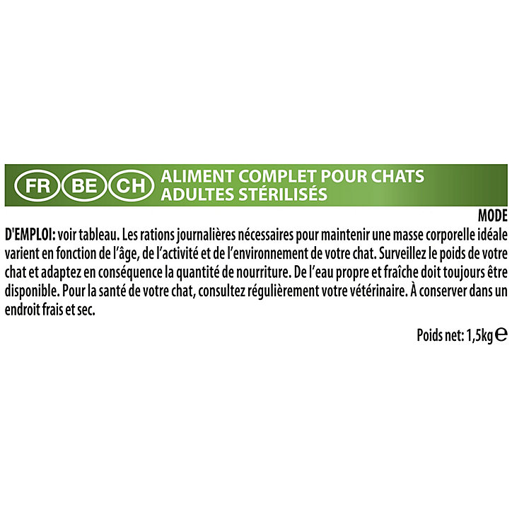 Croquettes pour chat stérilisé Pro Plan Sterilised Adult Optirenal riche en dinde 1,5kg