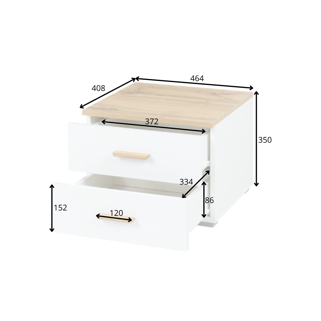 Home affaire Nachttisch »Nachttische Fabella (2 Stücke), BxTxH 46,4x40,8x35 cm« Set, 2 Stücke,  Nachttische (SET) mit 2 Schubladen