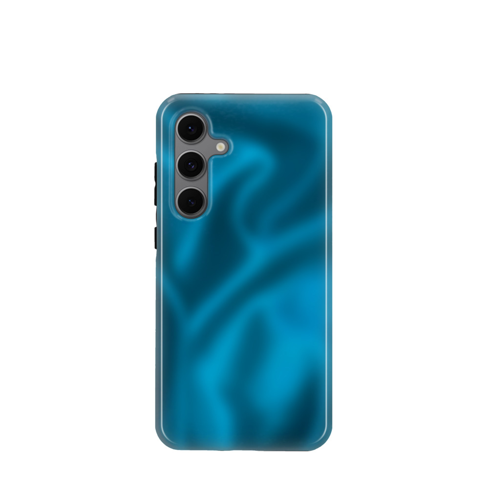 Samsung Galaxy S24 FE Hybrid (Kunststoff / Gummi) Hülle Seidenglanz 2 - Blau