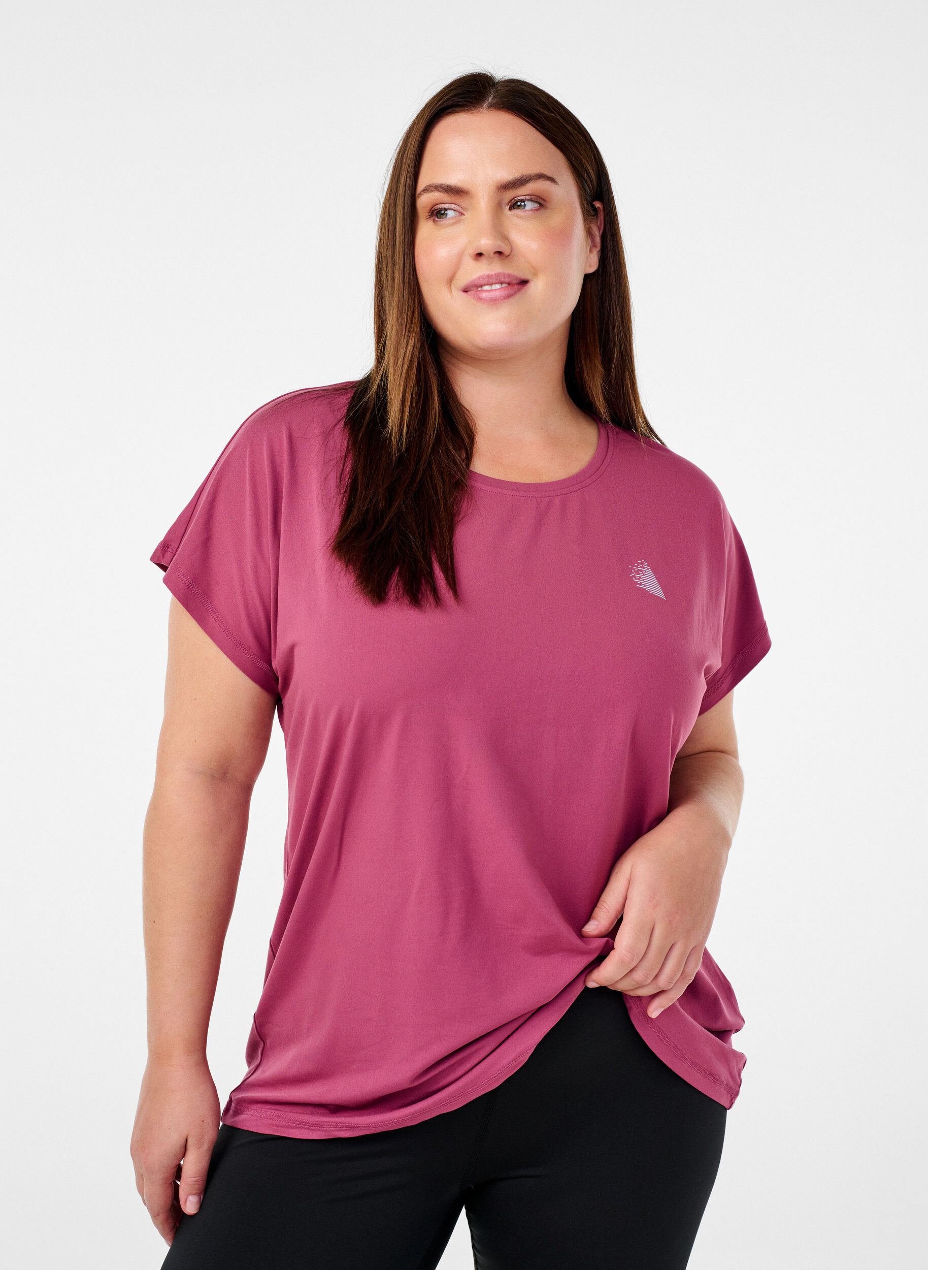 Ensfarvet trænings t-shirt