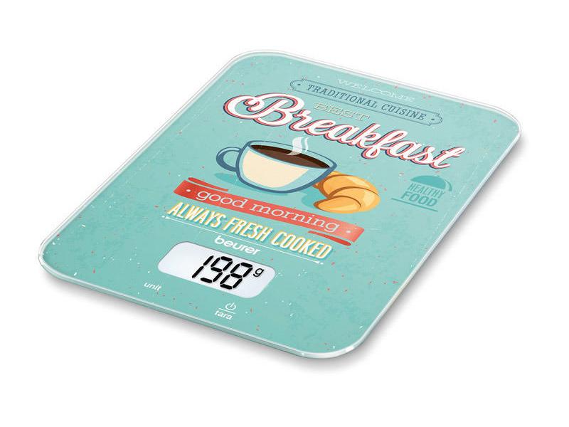Beurer Küchenwaage KS19 Breakfast Türkis Küchenwaage mit Sensor-Tasten-Bedienung