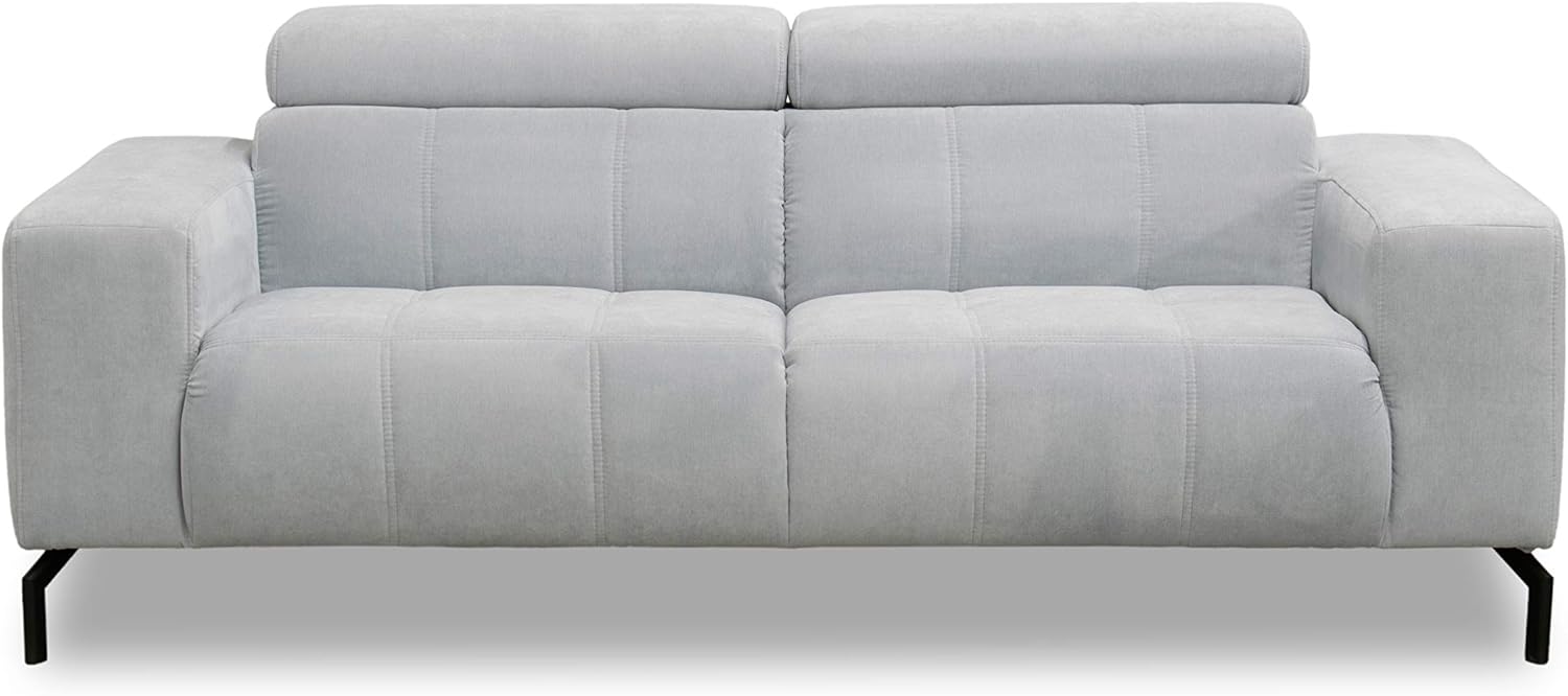 DOMO Collection Cunelli 2 Sitzer, Sofa mit Rückenfunktion, Garnitur mit Relaxfunktion, pastellblau, 208x104x79 cm