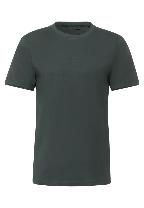 T-Shirt in Unifarbe - grey olive