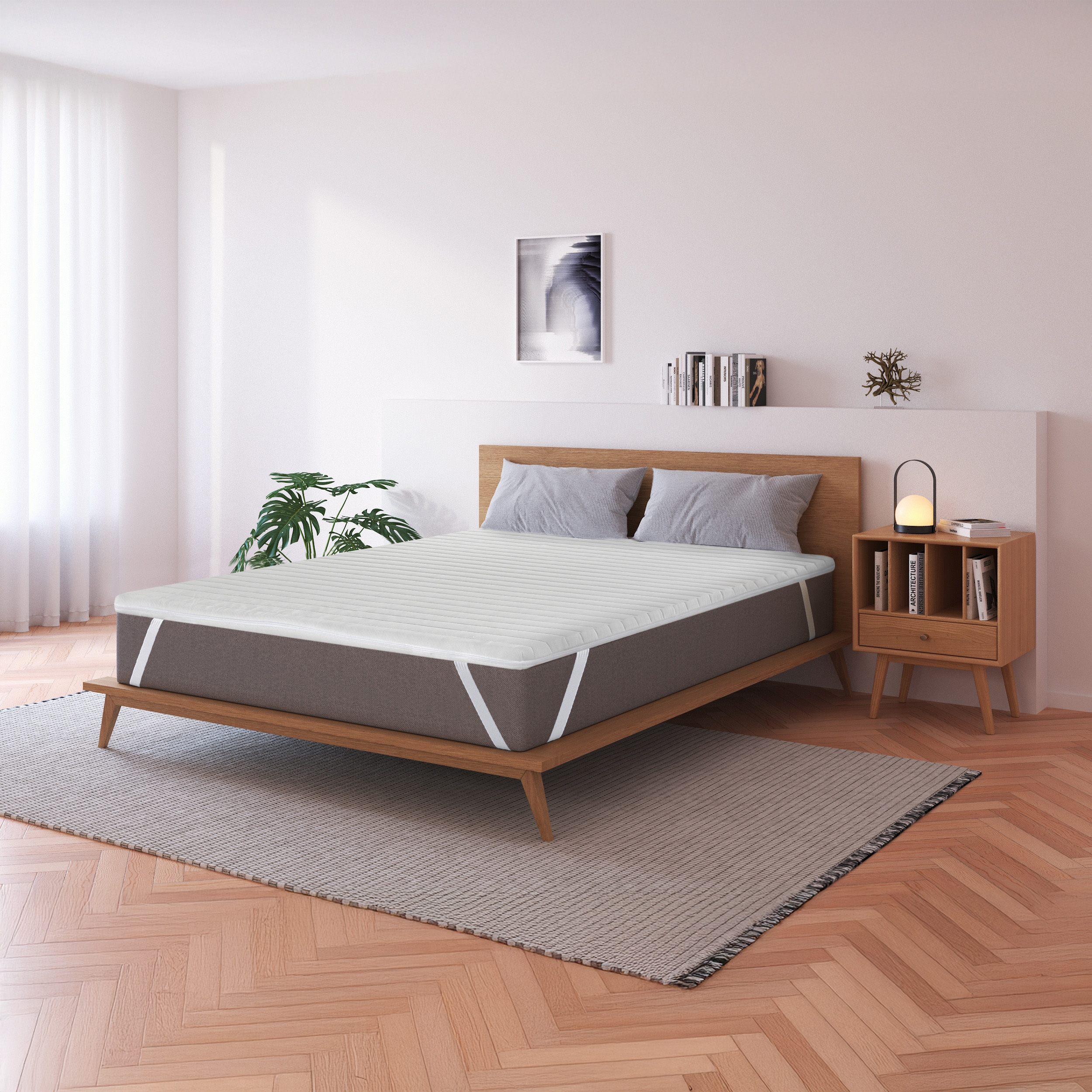 Topper Matratzenauflage Schaumstoff doppelseitig 180 x 200 cm